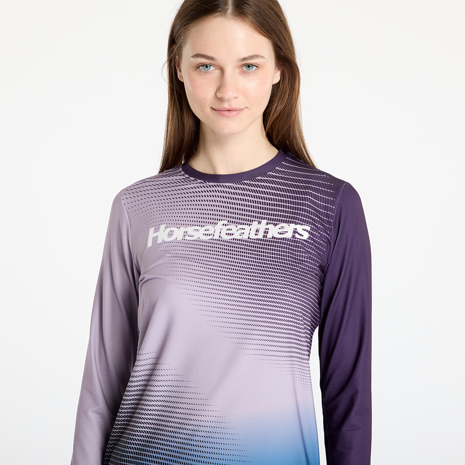 T-särgid Horsefeathers W Quantum Ls Bike Jersey Iris Fade Out