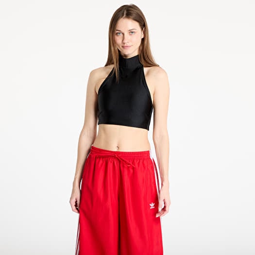adidas Tie Neck Crop Top Black/ Black