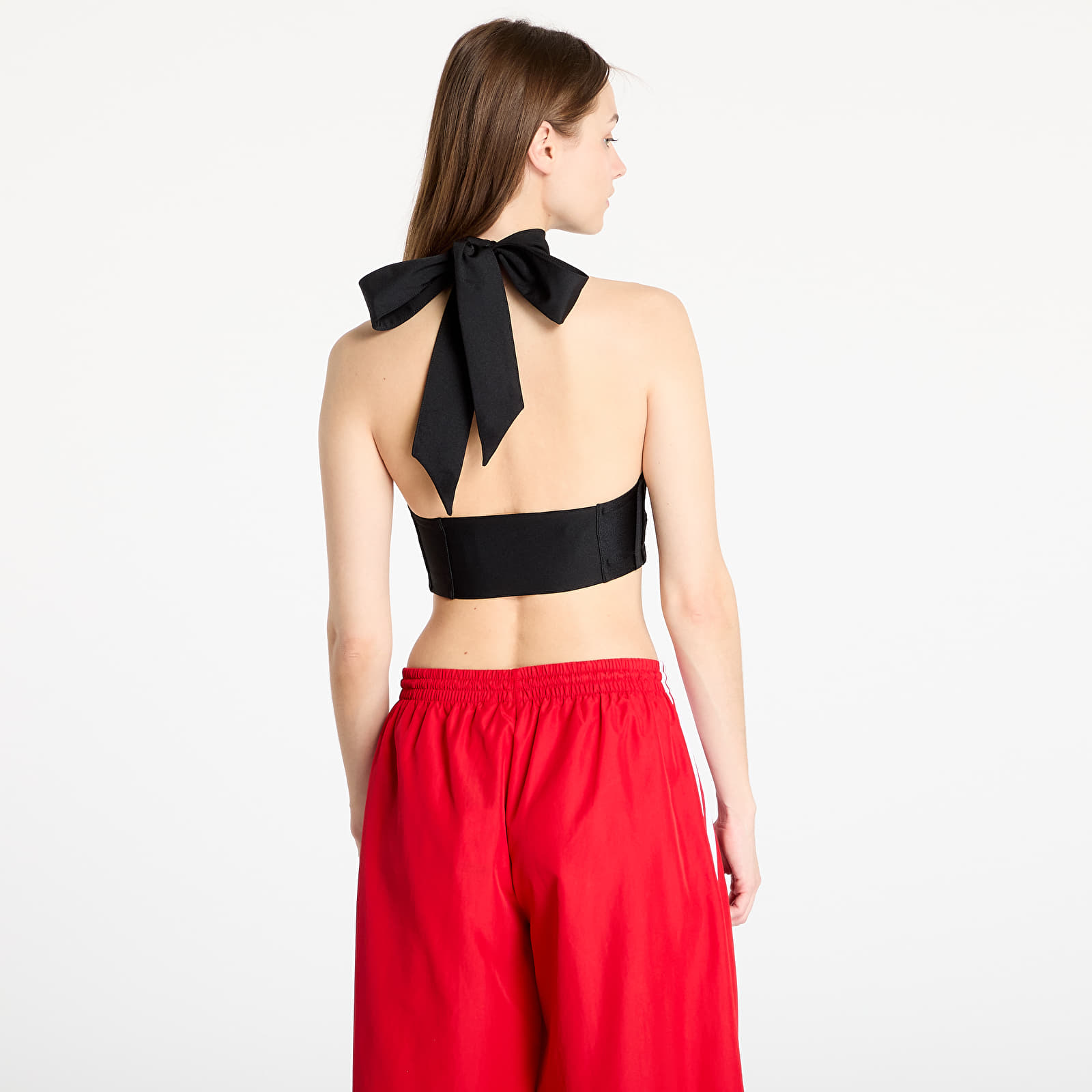 Tanktoppe adidas Tie Neck Crop Top Black/ Black