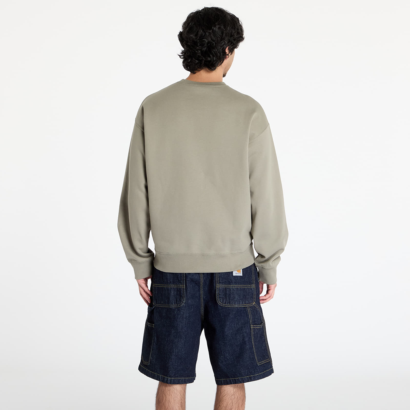 Mikiny Nike Solo Swoosh Men's Fleece Crew Light Army/ White