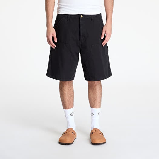 Šortai Carhartt WIP Double Knee Short Black Stone Washed