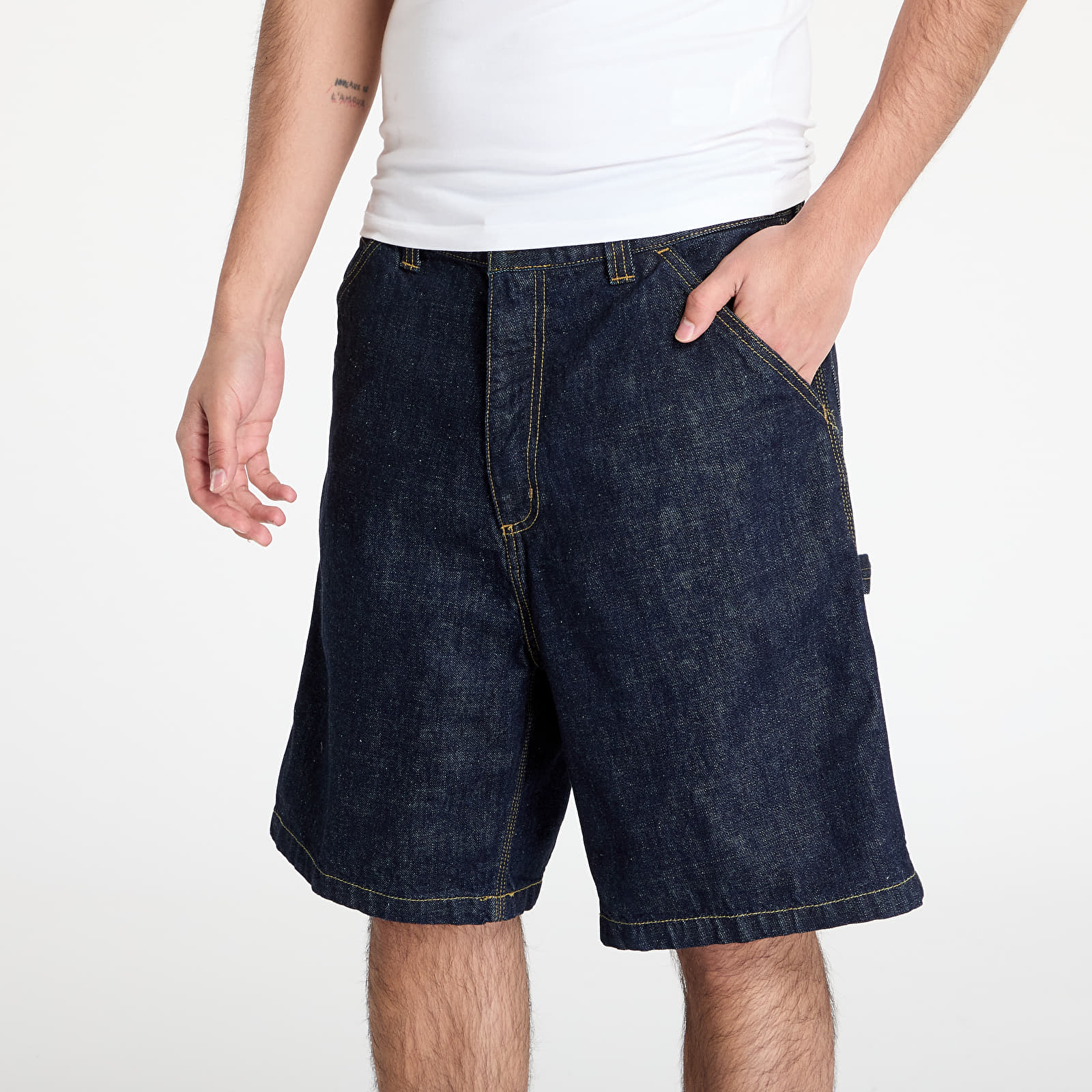 Šorti Carhartt WIP OG Single Knee Short Blue Rinsed