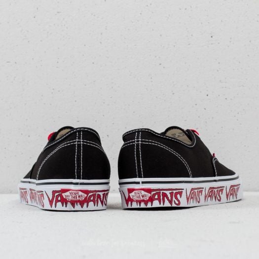 Vans authentic black red cheap