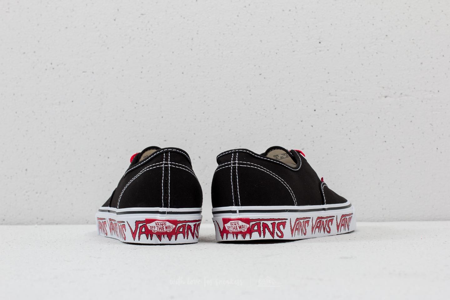 Men s shoes Vans Authentic Sketch Sidewall Black Red Footshop