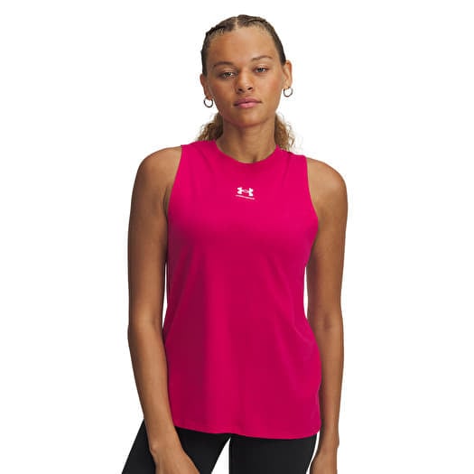 Under Armour Rival Muscle Tank Shaded Fuchsia/ White