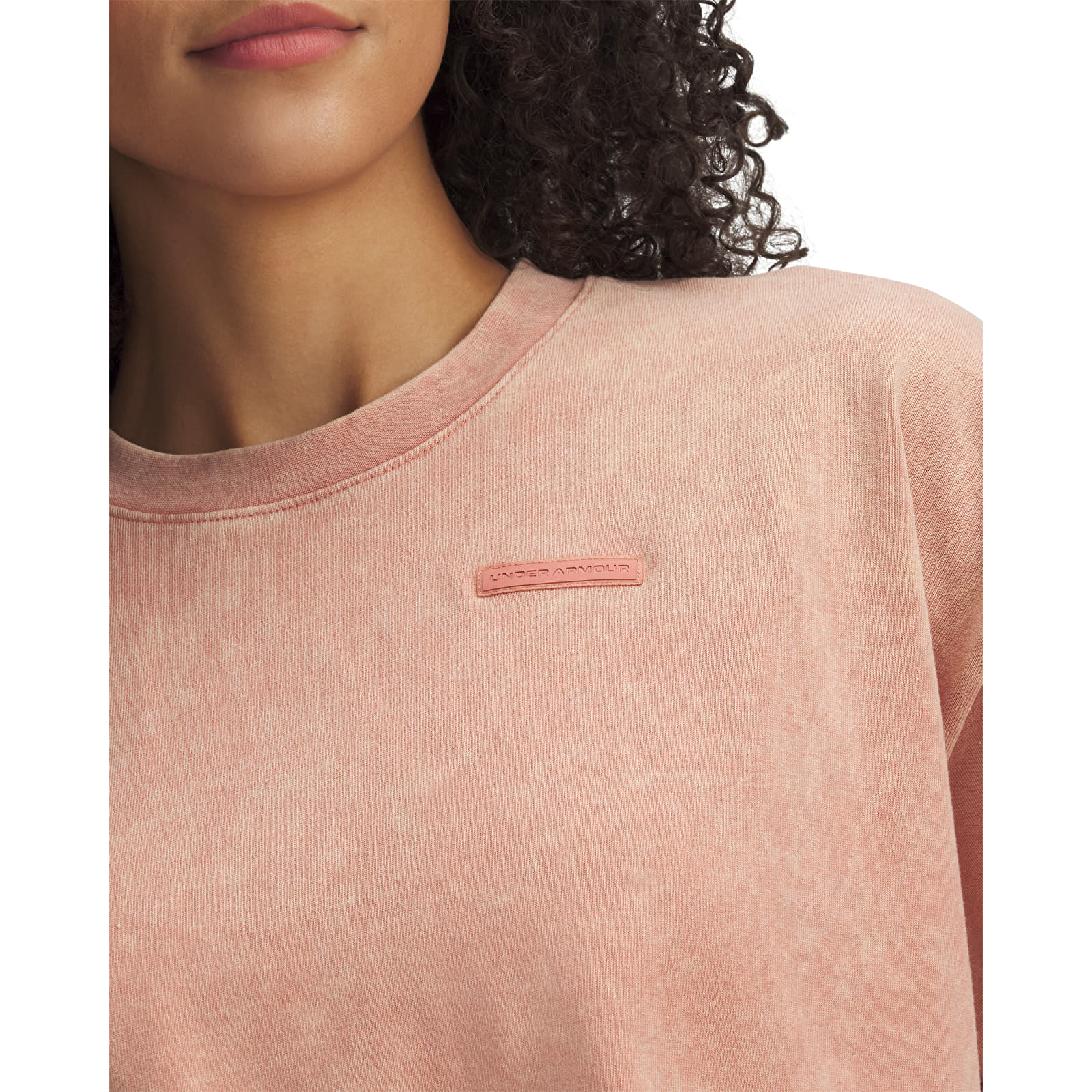 Жіночі футболки Under Armour HWT WASH SS Tee Canyon Pink/ Canyon Pink
