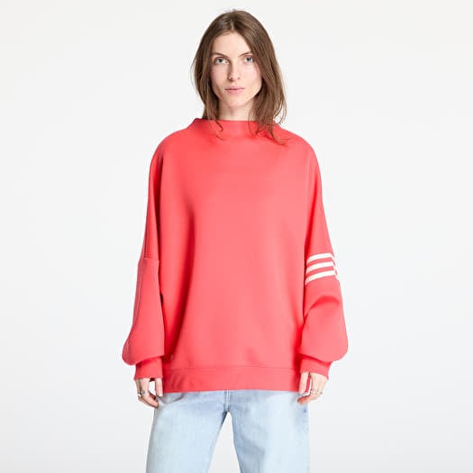 adidas Neuclassics Oversized Mock Neck Sweatshirt Real Coral/ Cream White