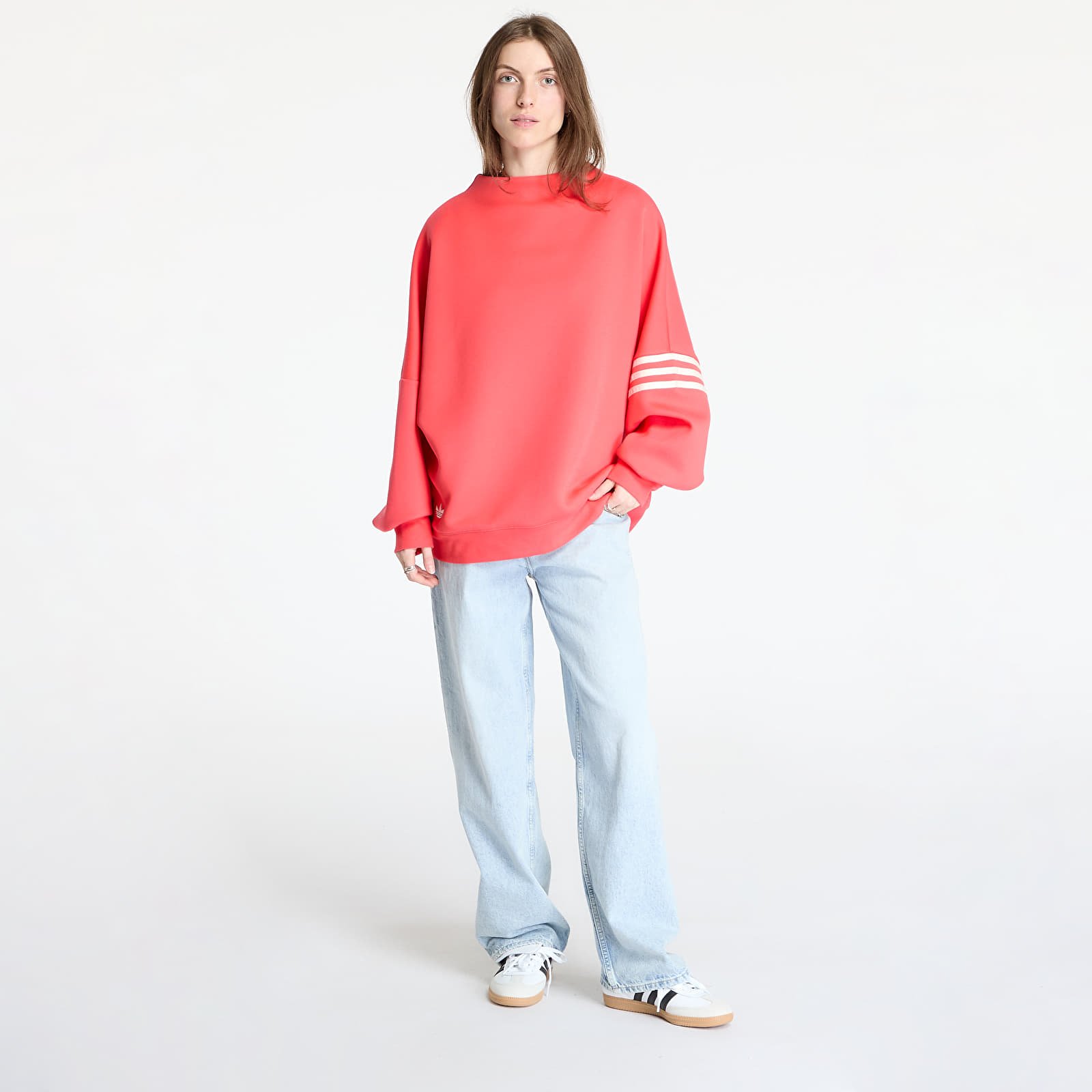 Hoodies and sweatshirts  adidas Neuclassics Oversized Mock Neck Sweatshirt Real Coral/ Cream White