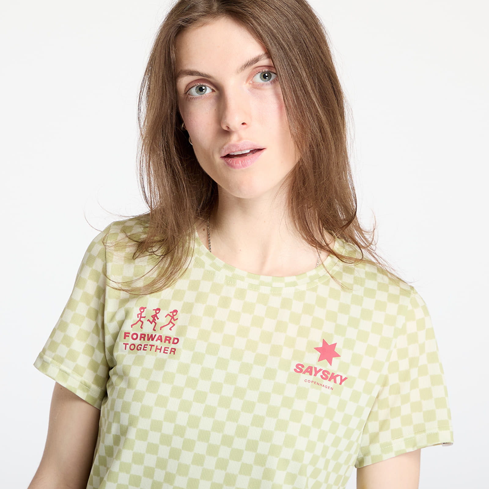 Damen T-Shirts  SAYSKY Checker Combat T-Shirt Green Aop
