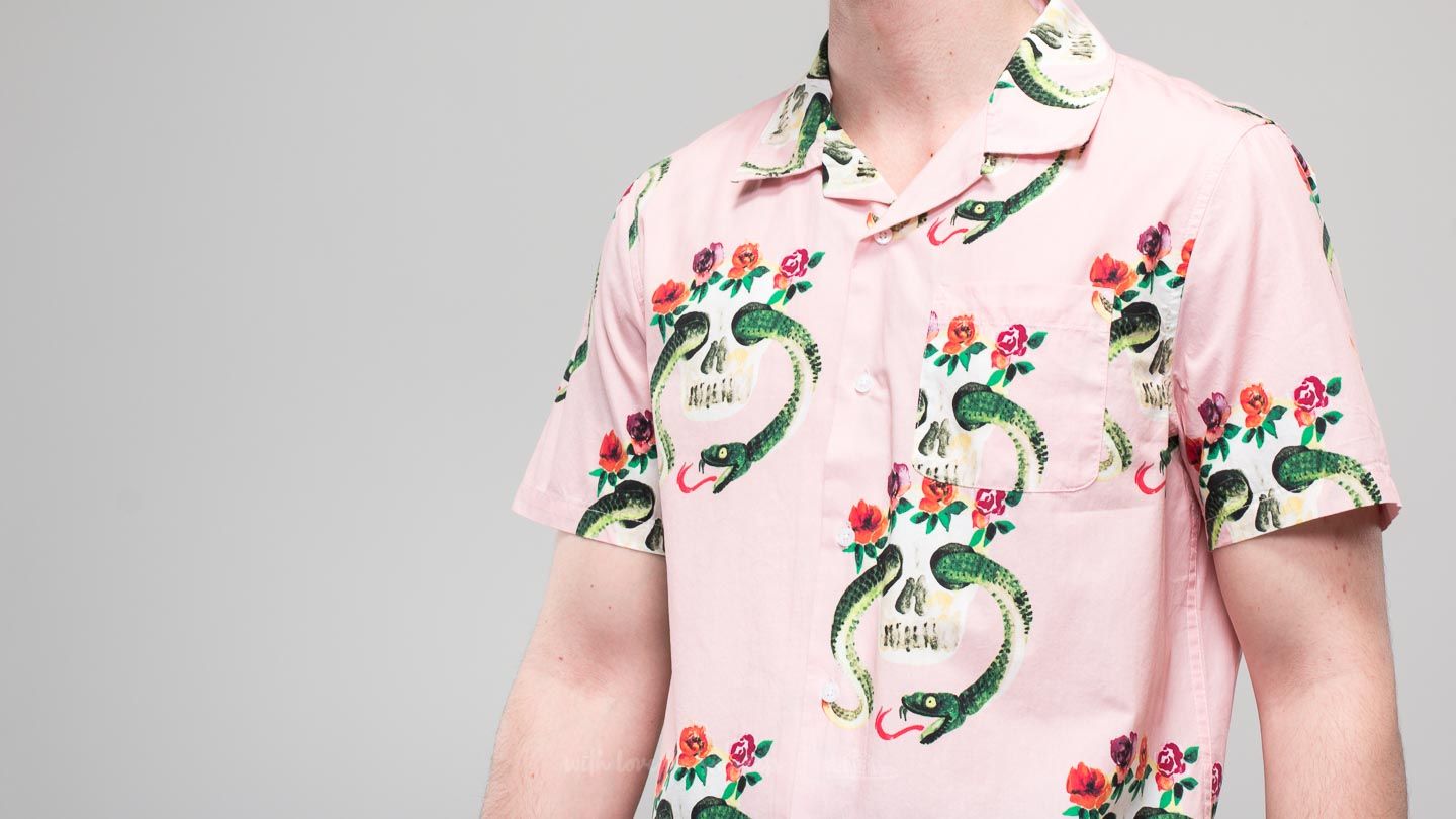 Ingek Stüssy Skull Pattern Shirt Pink