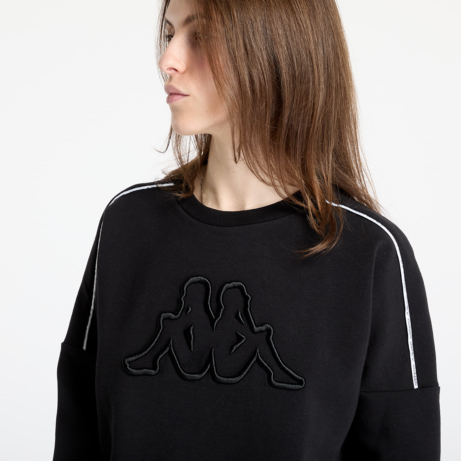 Mikiny Kappa Logo Tape Barge Black