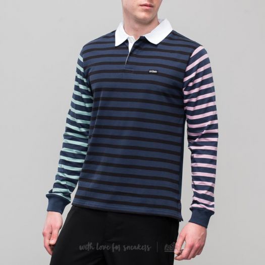 T-shirts Stüssy Jonah Stripe Longsleeve Rugby Tee Navy (1140062