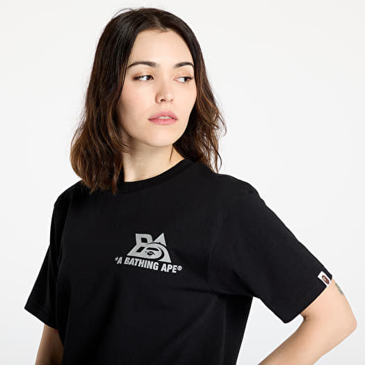 A BATHING APE Reflector Tech Logo Tee UNISEX Black | Footshop