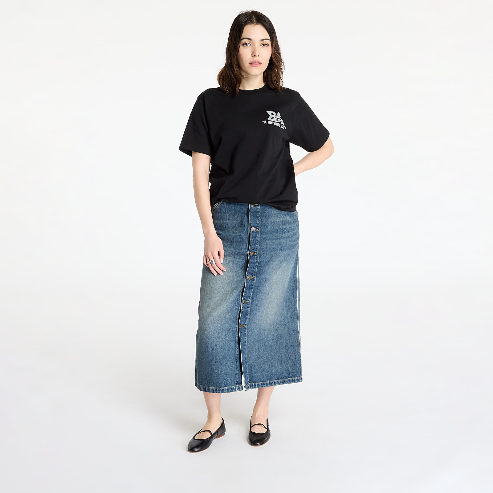 T-shirts A BATHING APE Reflector Tech Logo Tee UNISEX Black
