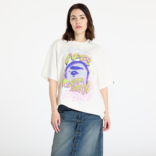 Camiseta A BATHING APE Heavy Washed Logo Relaxed Fit Tee UNISEX Ivory