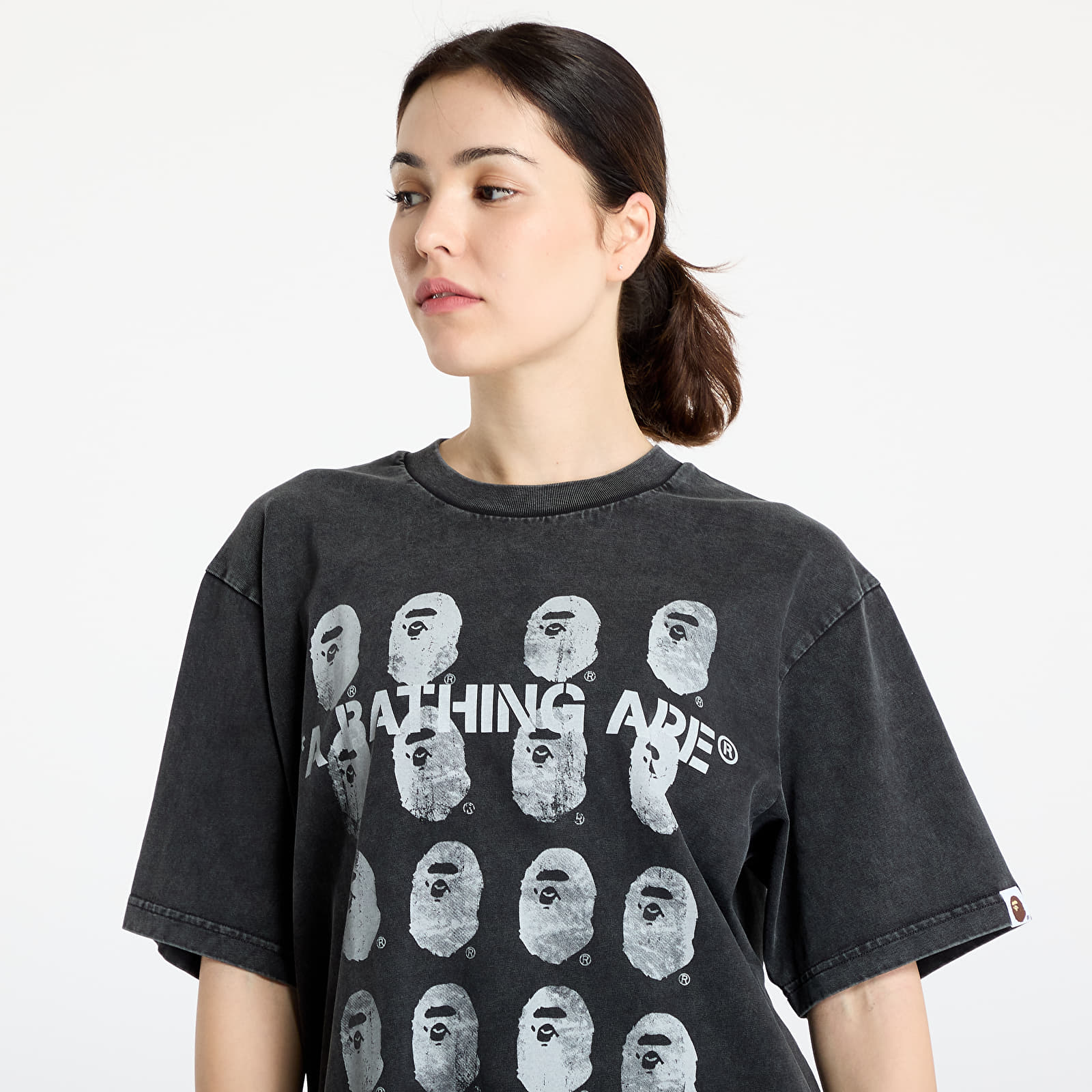 Tricouri  A BATHING APE Garment Dye Logo Relaxed Fit Tee UNISEX Black