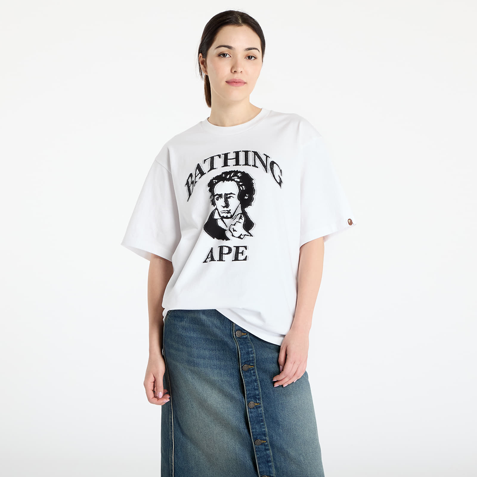 Pánske tričká A BATHING APE Beethoven Graphic Relaxed Fit Tee White