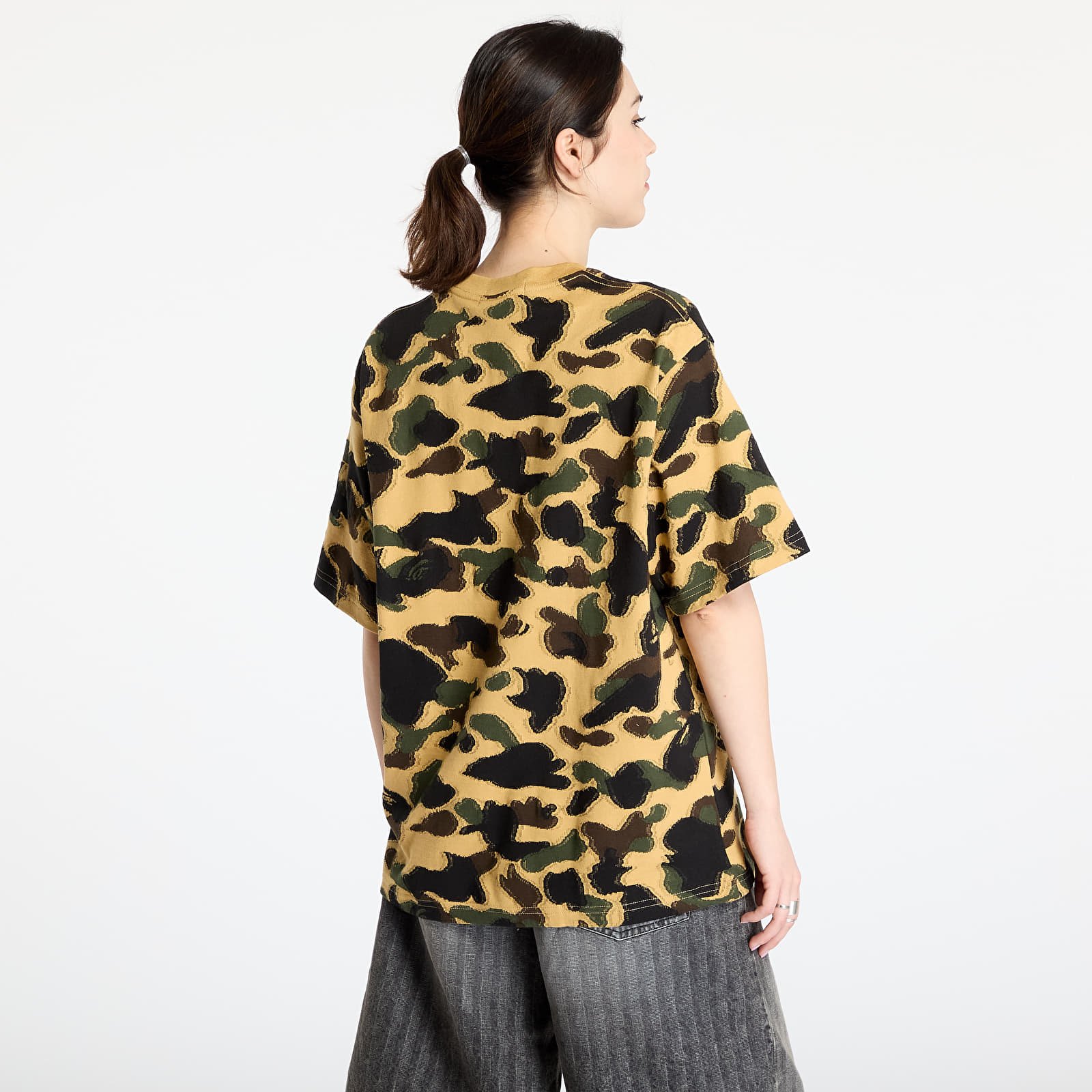 T-shirts A BATHING APE 1St Camo Jacquard Ape Head Relaxed Fit Tee UNISEX Yellow