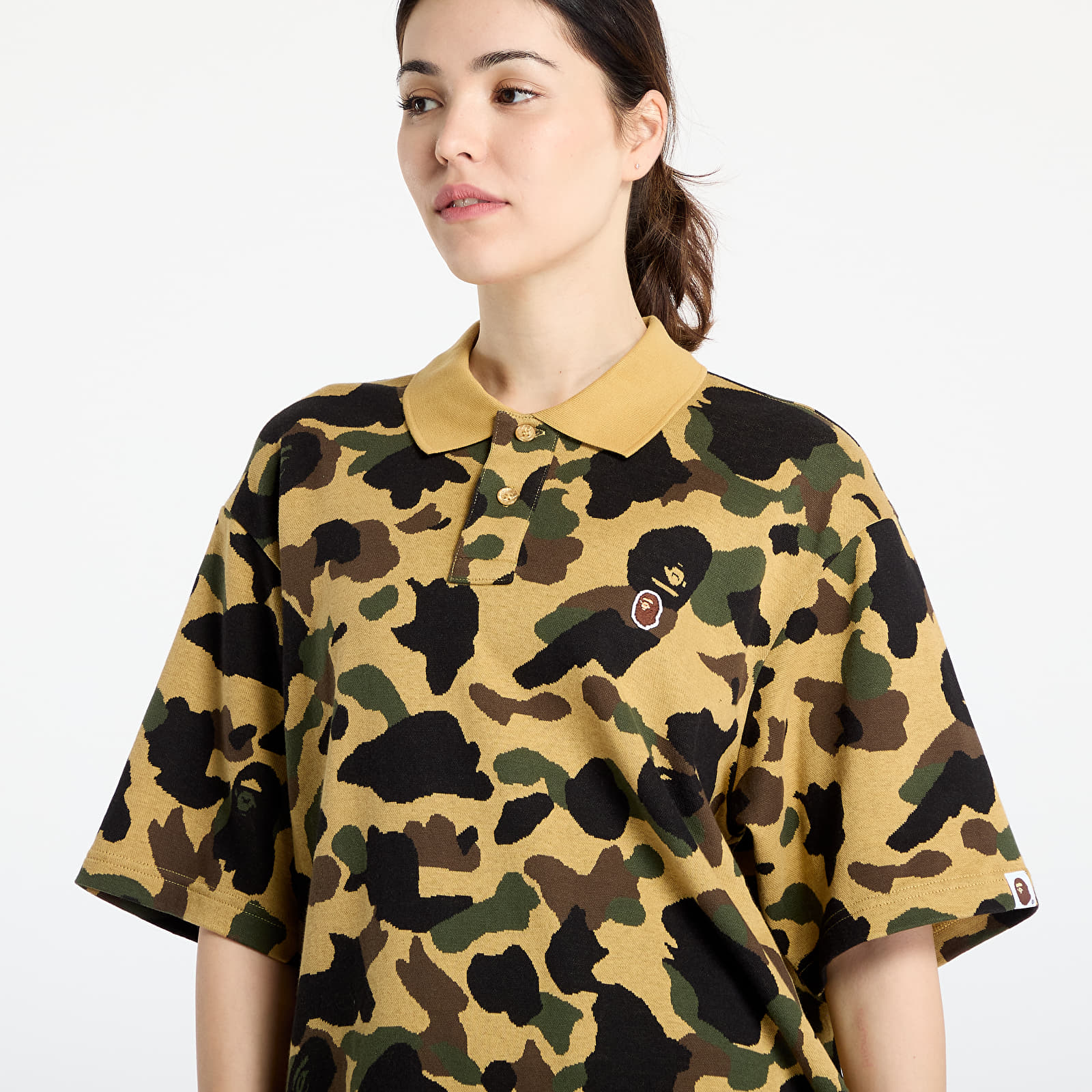T-shirts A BATHING APE 1St Camo Jacquard Relaxed Fit Polo Shirt UNISEX Yellow