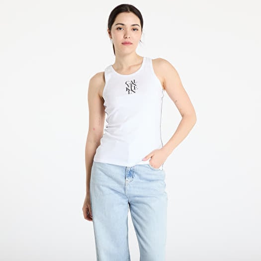 Tank Top Calvin Klein Jeans Sl Cotton Rib Solid Tank Top White