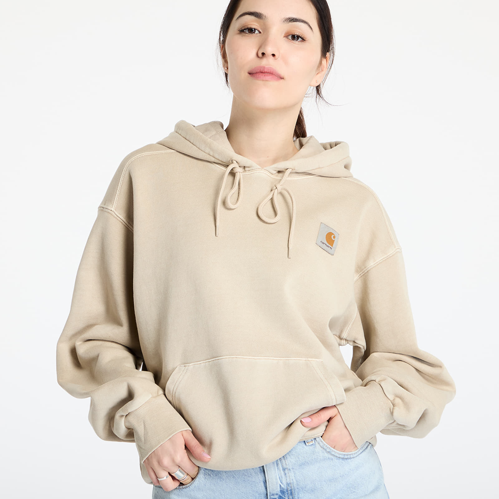 Hanorace Carhartt WIP Hooded Nelson Sweat UNISEX Fleur De Sel Garment Dyed