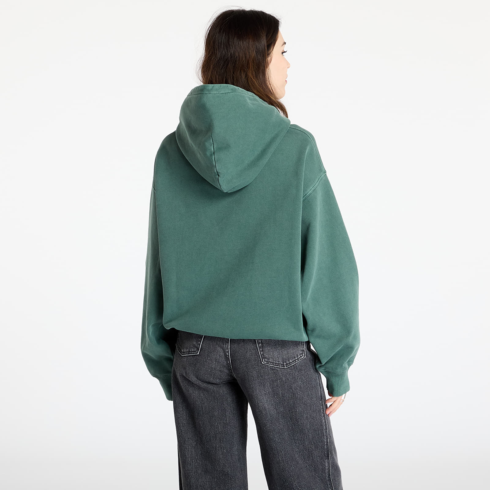 Kapucnis pulóverek és pulcsik Carhartt WIP Hooded Library Sweat UNISEX Conifer Garment Dyed
