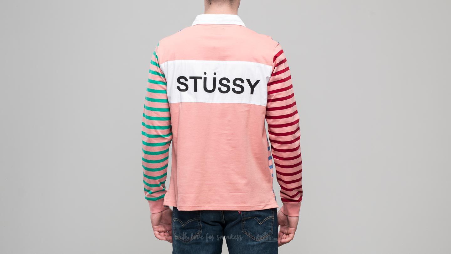 T-shirts Stüssy Jonah Stripe Longsleeve Rugby Tee Pink