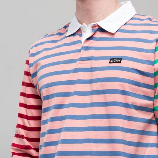 T-shirts Stüssy Jonah Stripe Longsleeve Rugby Tee Pink (1140062