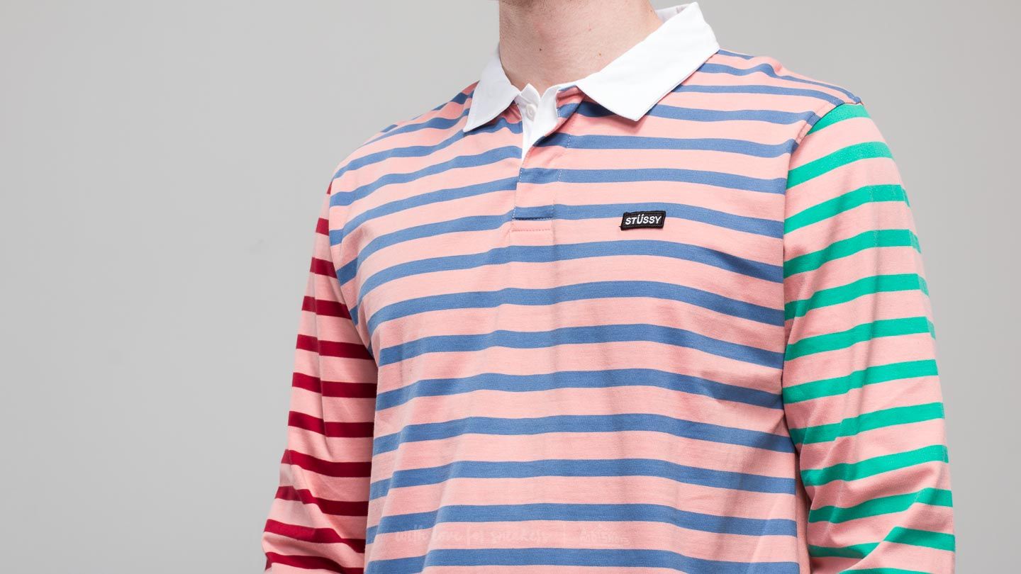 T-shirts Stüssy Jonah Stripe Longsleeve Rugby Tee Pink