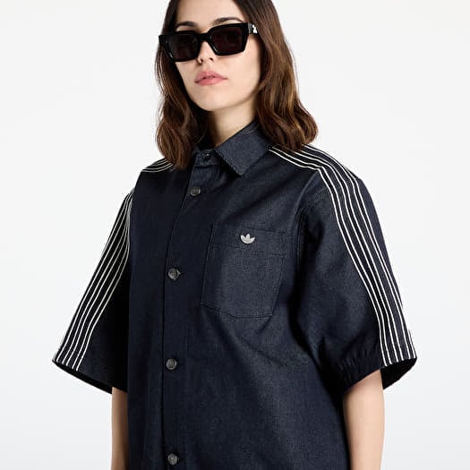 【adidas】DENIM SHORT SLEEVE SHIRT★デニム半袖シャツ★BLACK Shirts adidas Denim Short Sleeve Shirt Blue/ Indigo Denim