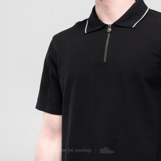 T-shirts Stüssy Lion Zip Polo Black Footshop
