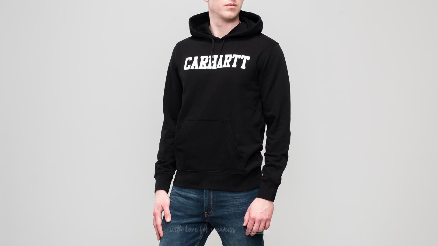 Bluzy Carhartt WIP College Hoodie Black/ White