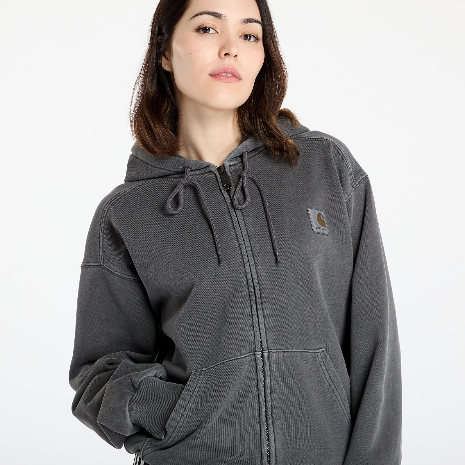 Men's jackets Carhartt WIP Hooded Nelson Jacket UNISEX Graphite Garment Dyed
