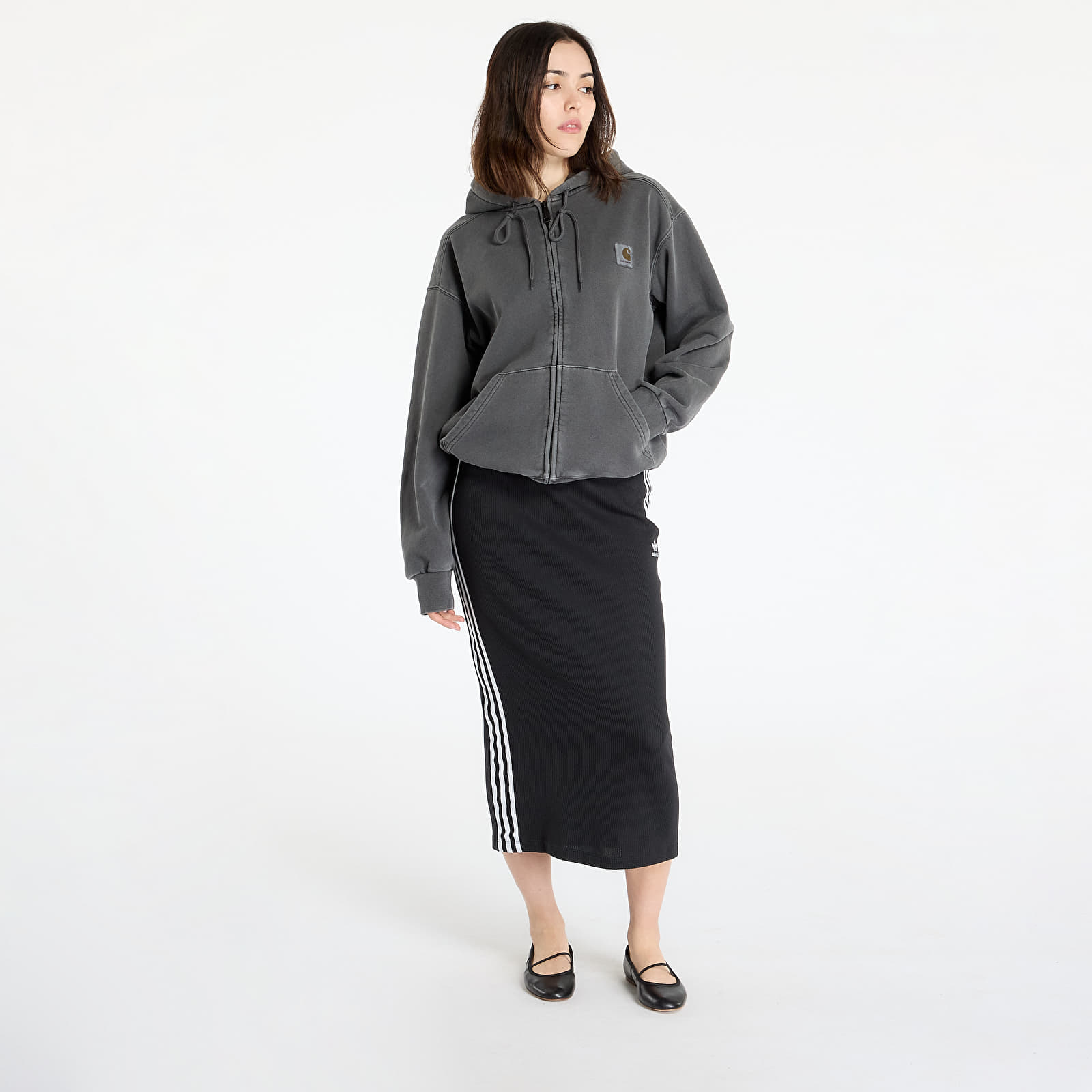 Men's jackets Carhartt WIP Hooded Nelson Jacket UNISEX Graphite Garment Dyed