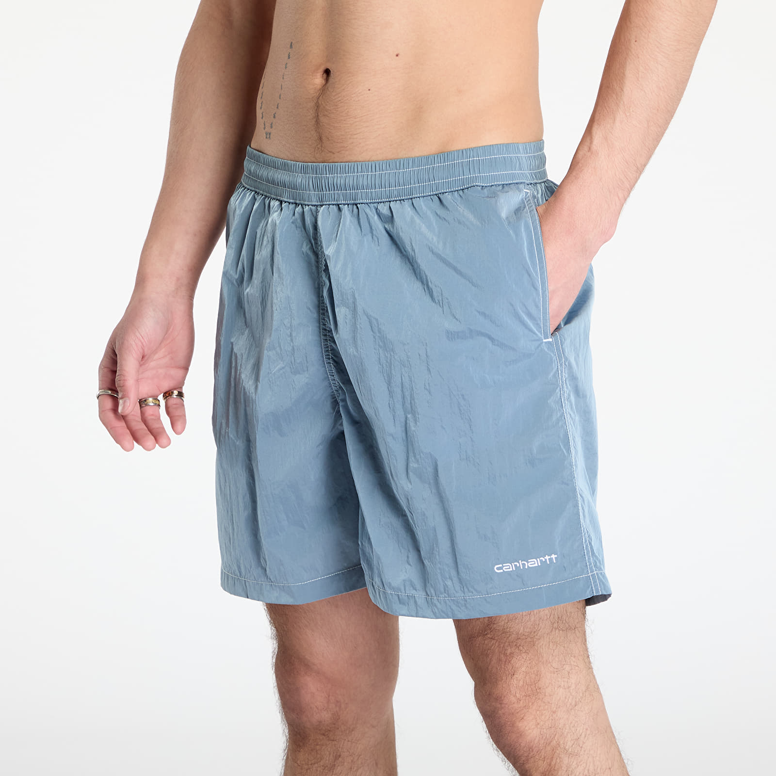 Pánské plavky Carhartt WIP Canby Swim Trunks Clay Blue/ White