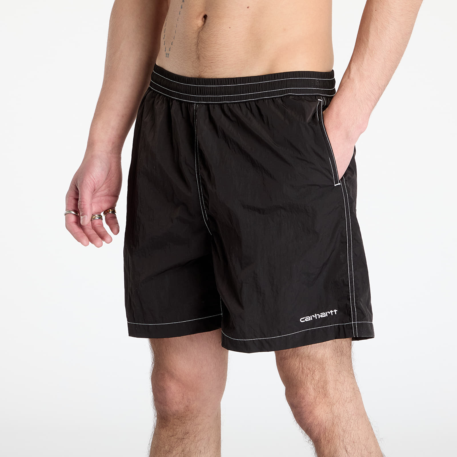 Men's swimwear Carhartt WIP Canby Swim Trunks Black/ White