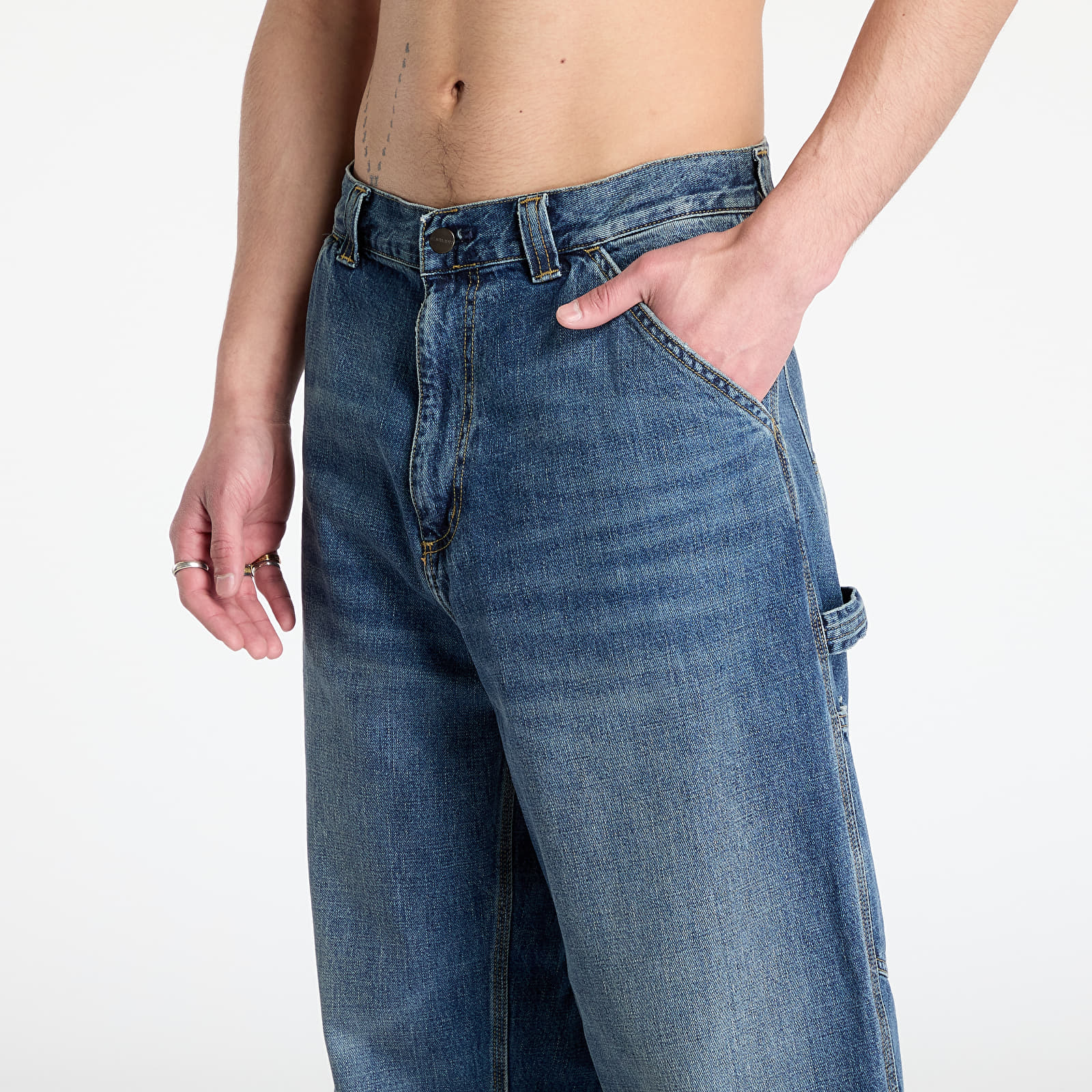 Jeansy Carhartt WIP OG Single Knee Pant Blue Dark Used Wash