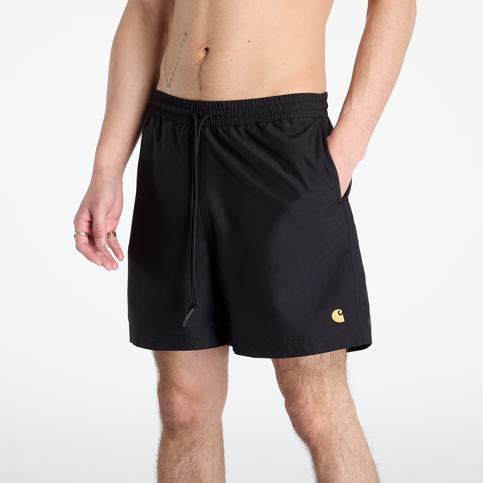 Pánské plavky Carhartt WIP Chase Swim Trunks Black/ Gold
