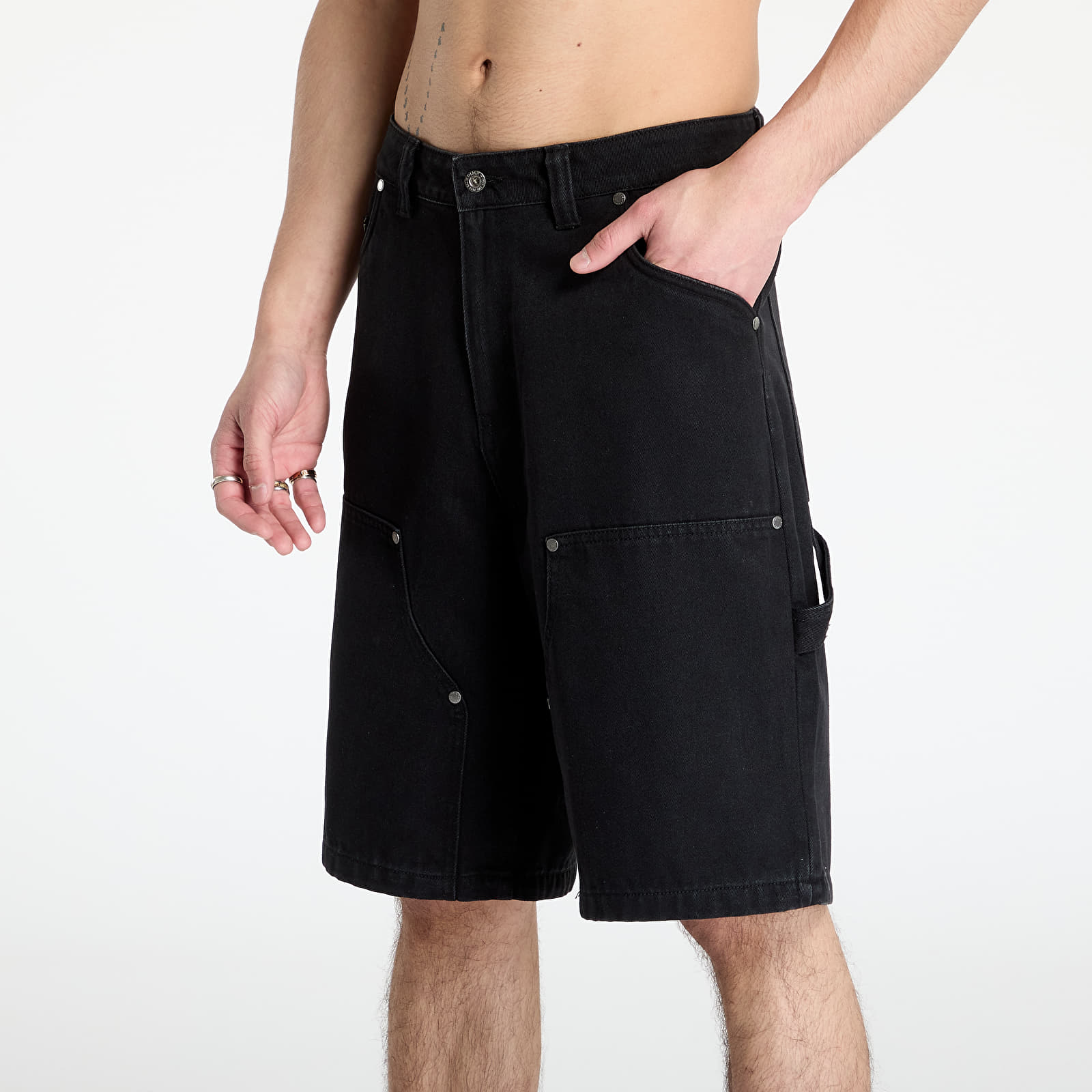 Meeste lühikesed püksid DIME Carpenter Denim Shorts Jet Black