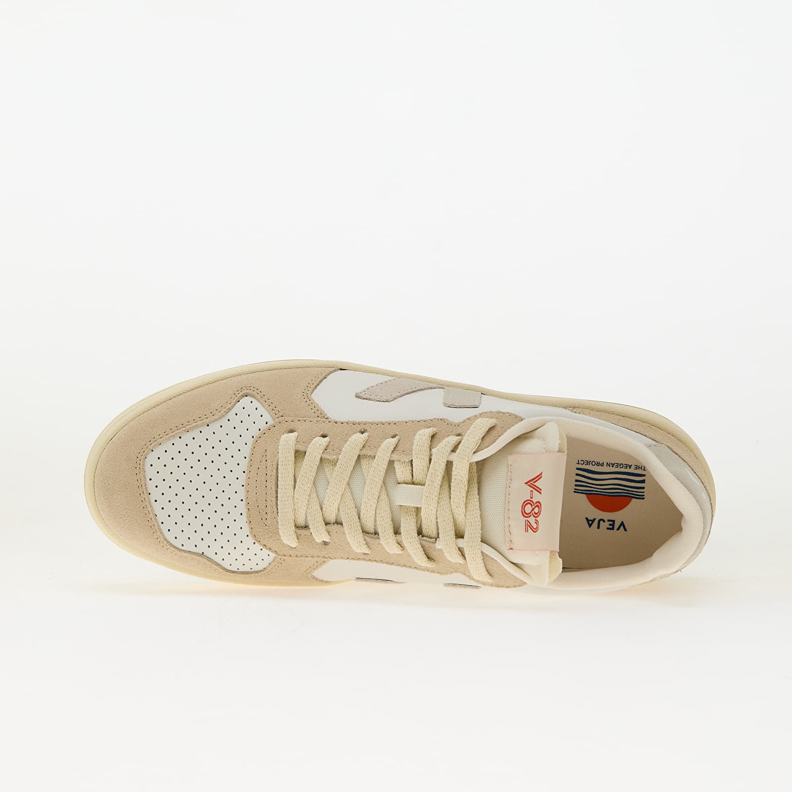 Sapatos de homem Veja V-82 Leather Ex-White Natural Almond