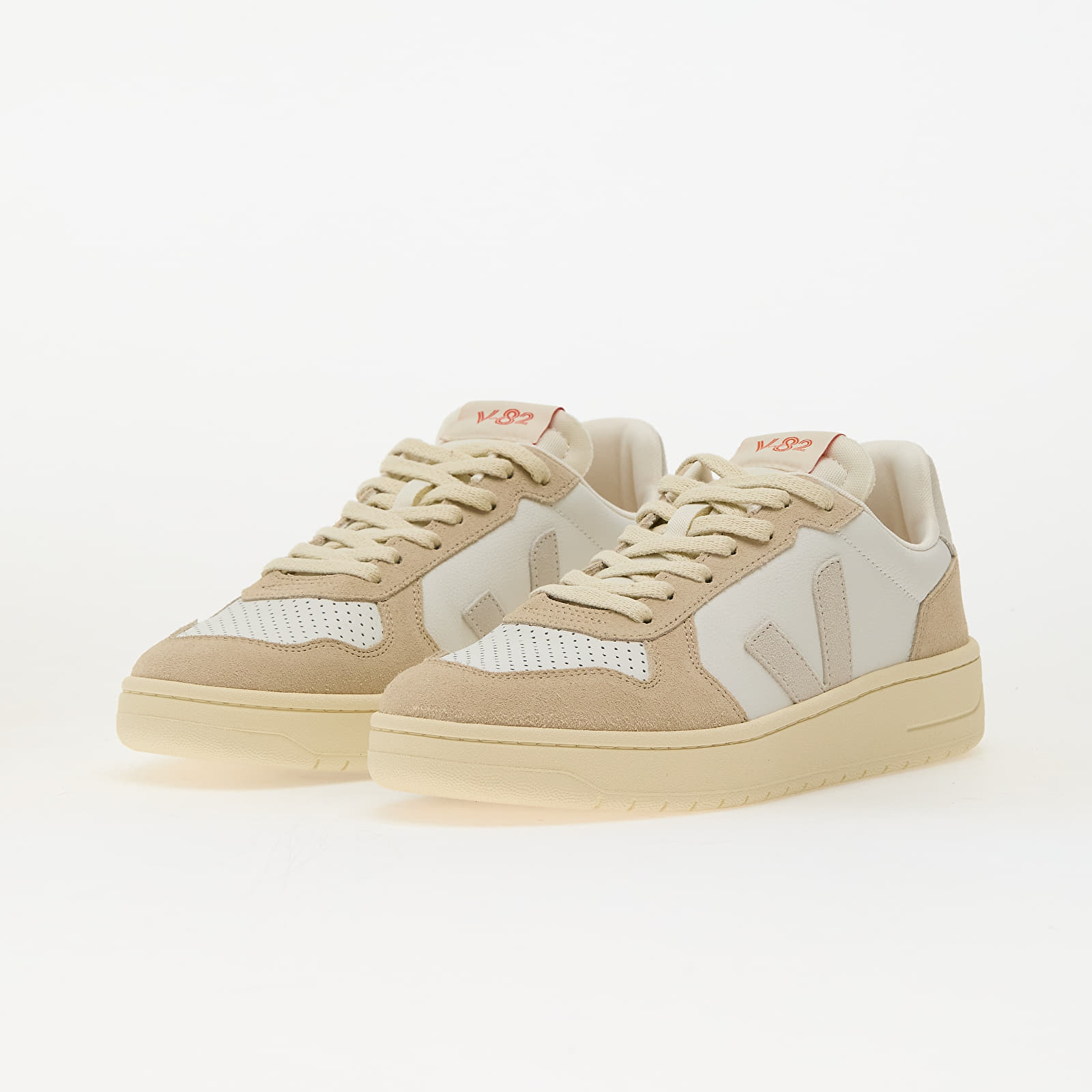 Sapatos de homem Veja V-82 Leather Ex-White Natural Almond
