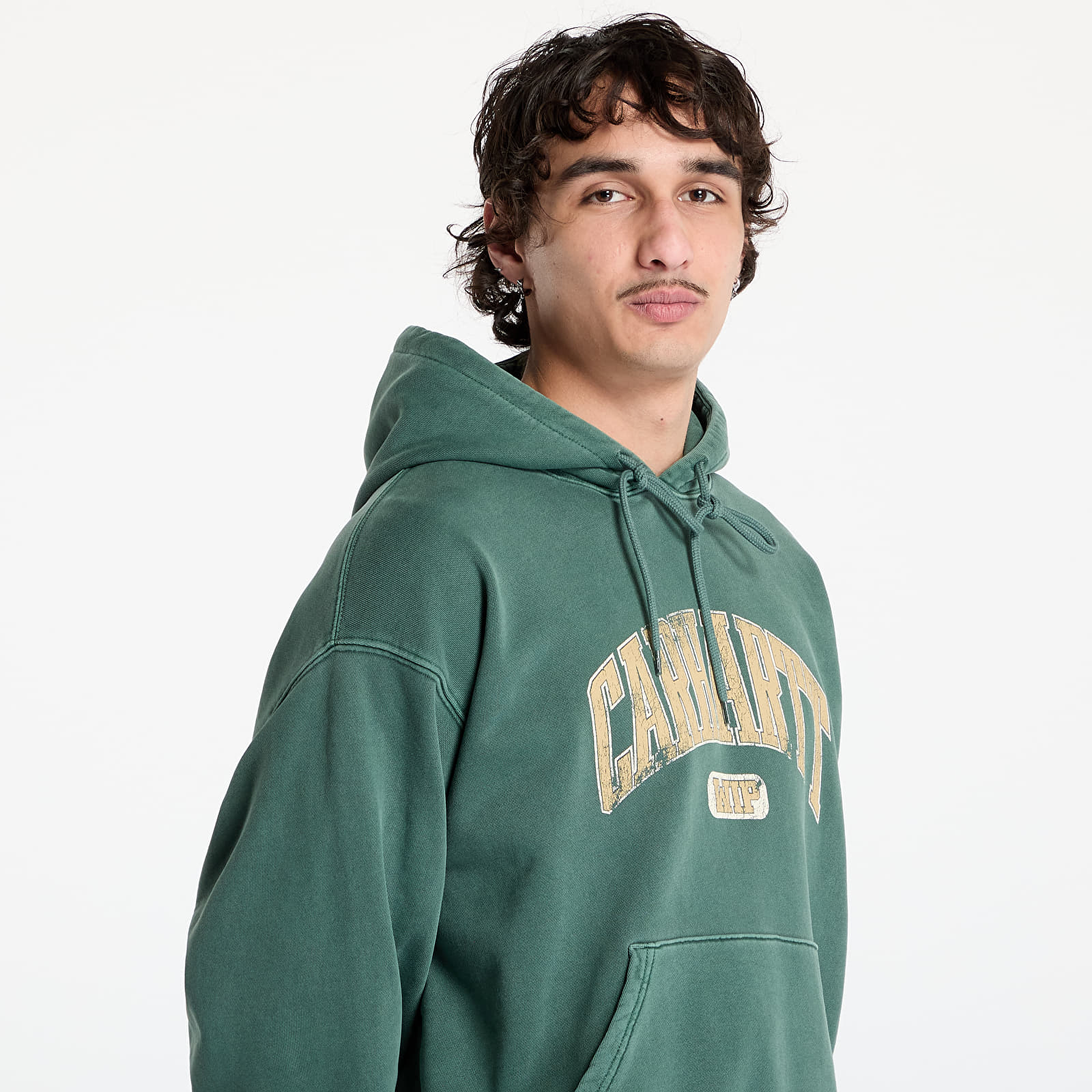 Kapucnis pulóverek és pulcsik Carhartt WIP Hooded Library Sweat UNISEX Conifer Garment Dyed