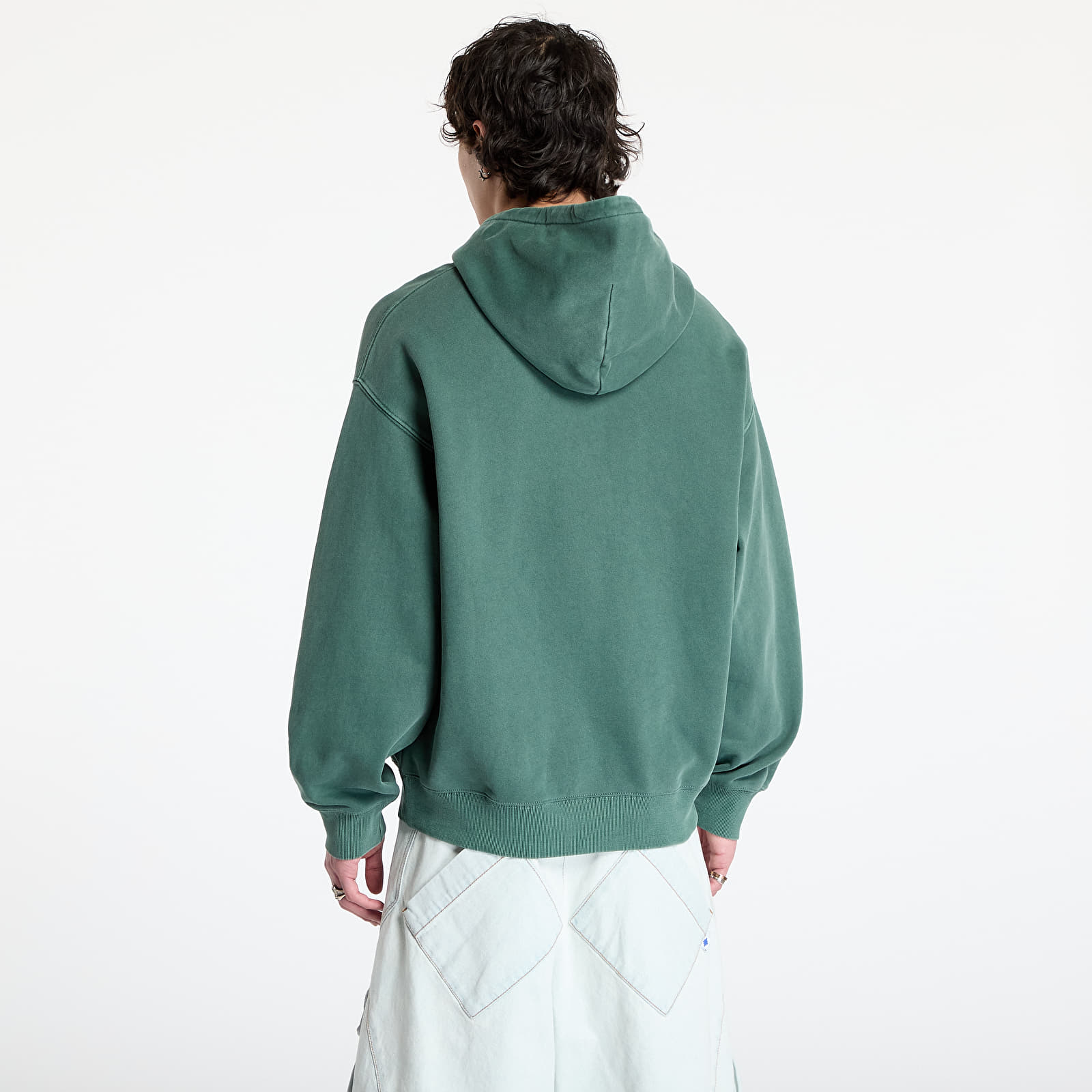 Kapucnis pulóverek és pulcsik Carhartt WIP Hooded Library Sweat UNISEX Conifer Garment Dyed