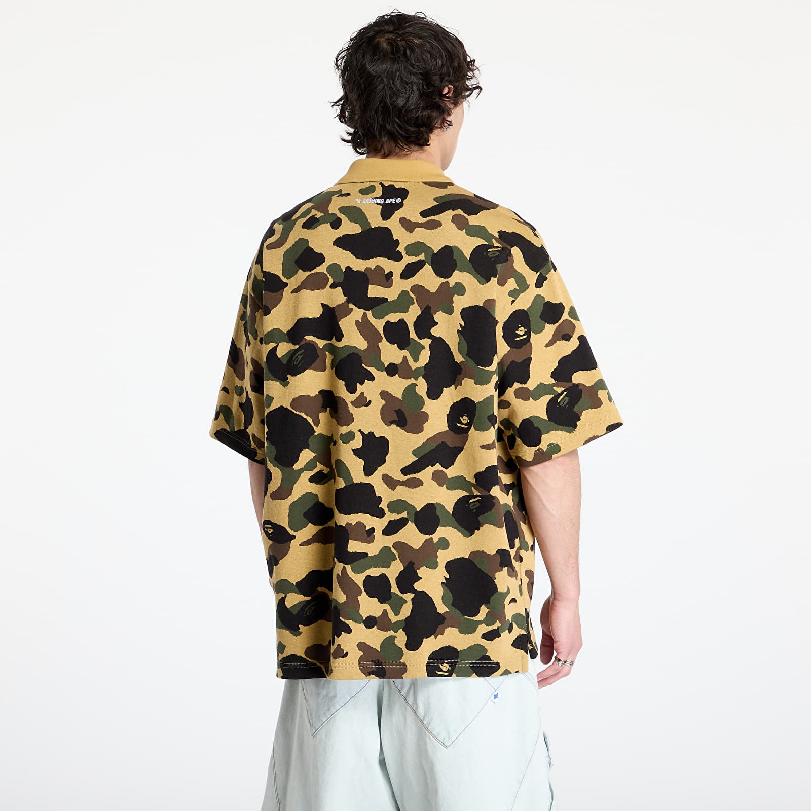 T-shirts A BATHING APE 1St Camo Jacquard Relaxed Fit Polo Shirt UNISEX Yellow
