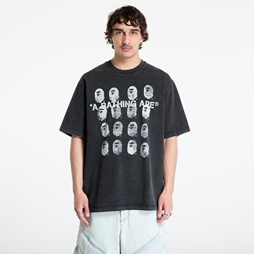 T-shirt A BATHING APE Garment Dye Logo Relaxed Fit Tee UNISEX Black