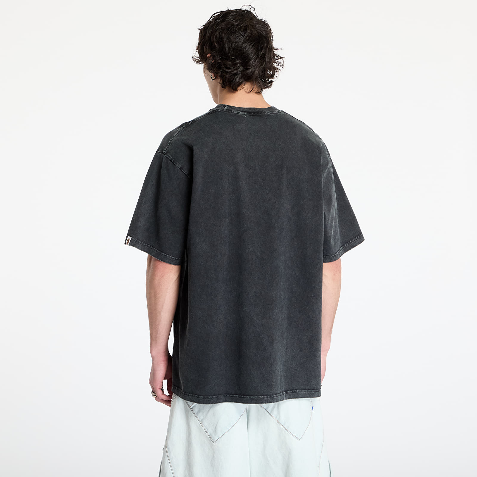 Tricouri  A BATHING APE Garment Dye Logo Relaxed Fit Tee UNISEX Black