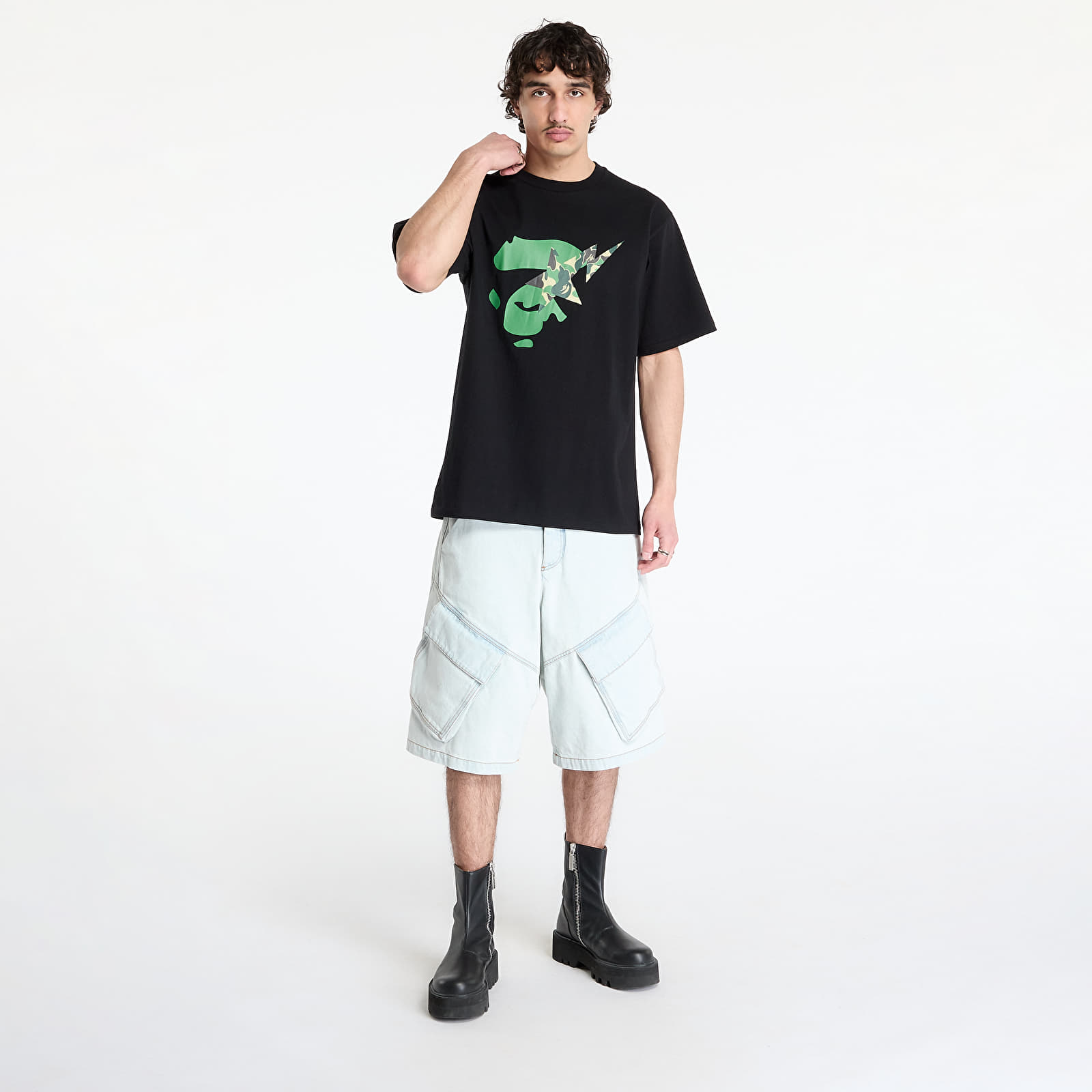 Tricouri  A BATHING APE Abc Camo Ape Face Star Tee UNISEX Black