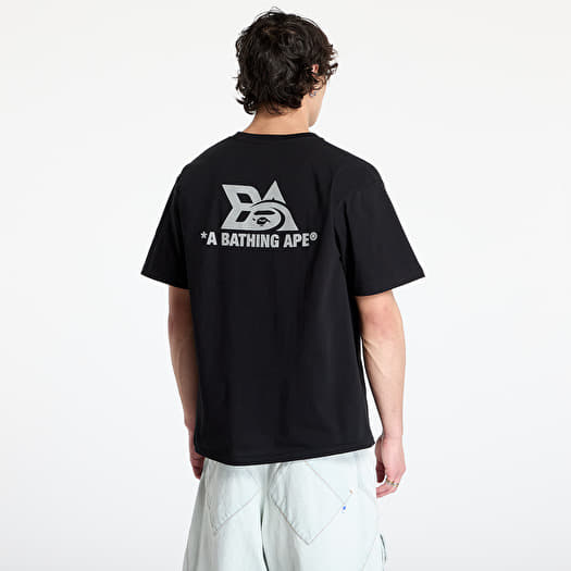 A BATHING APE Reflector Tech Logo Tee UNISEX Black | Footshop