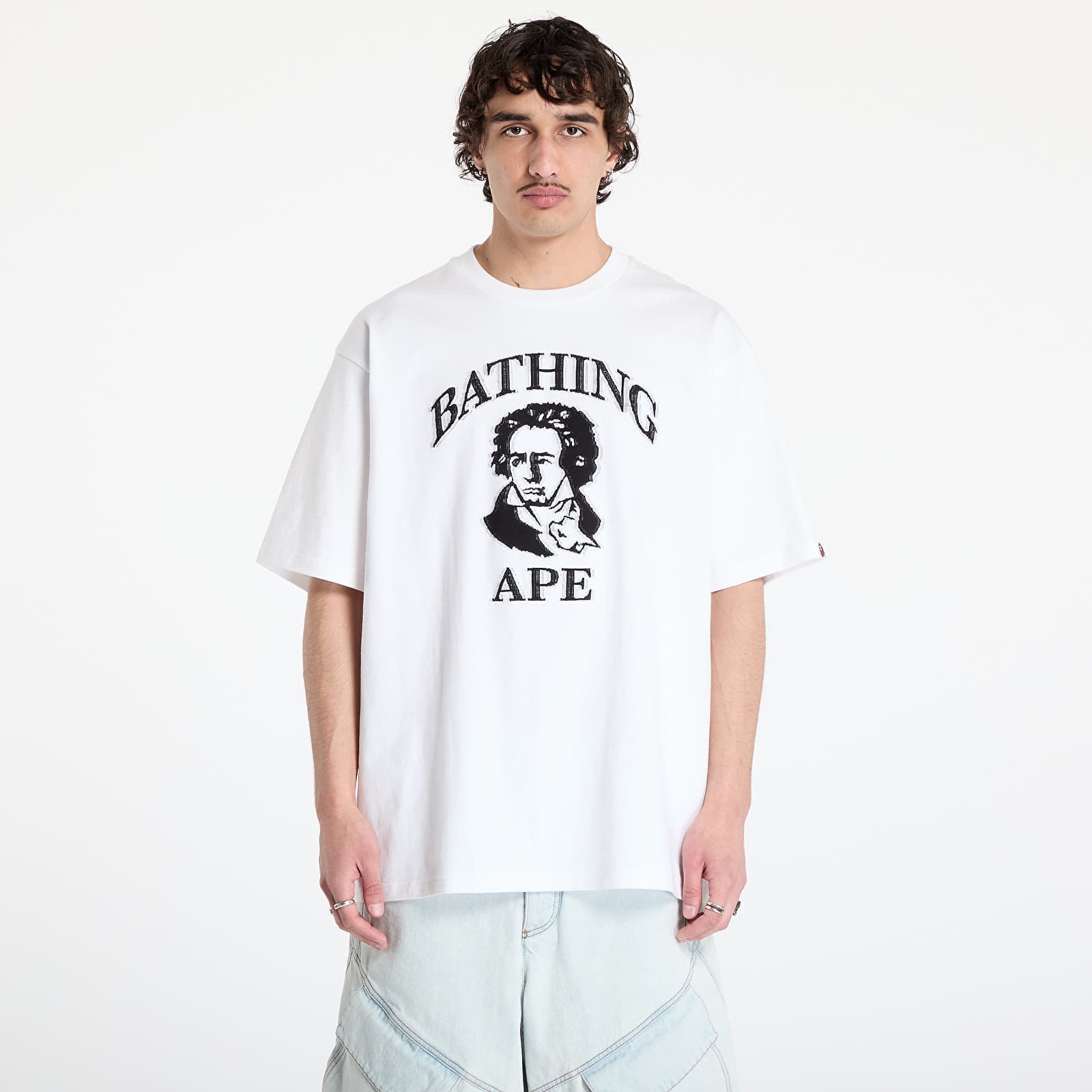 Tricou A BATHING APE Beethoven Graphic Relaxed Fit Tee White L