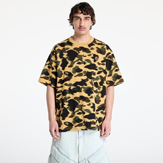 T-shirt A BATHING APE 1St Camo Jacquard Ape Head Relaxed Fit Tee UNISEX Yellow
